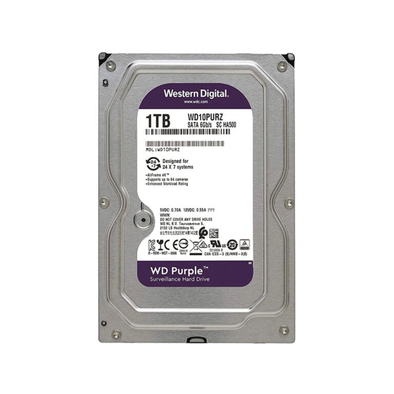 هارد دیسک اینترنال وسترن دیجیتال مدل Purple WD10PURZ ظرفیت 1 ترابایت